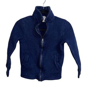J.Crew Merino Wool Zip Jacket Navy Blue Small